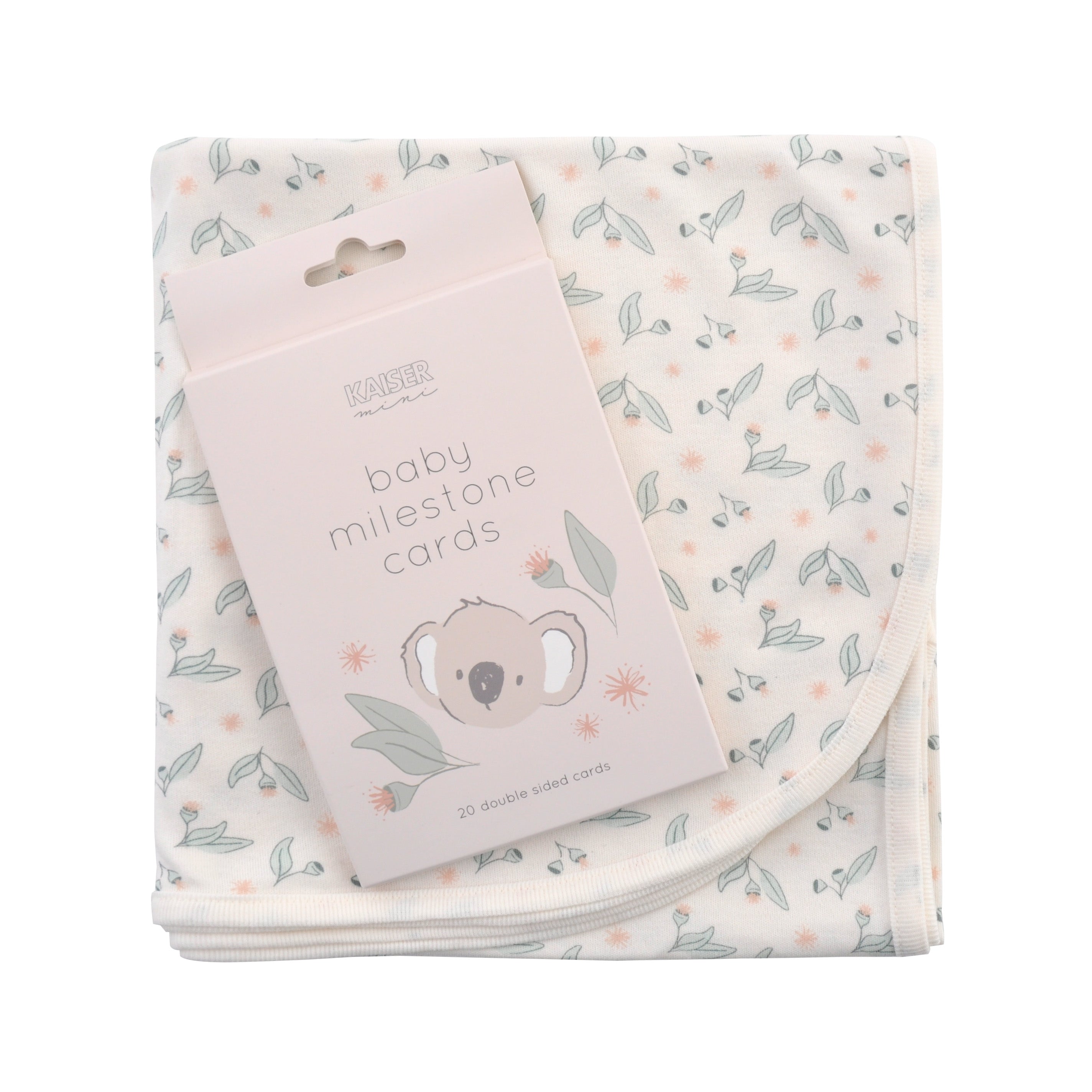 Baby Jersey Blanket & Milestone Card Gift Set - Native Blossom